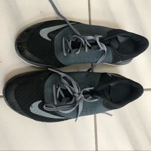 Black Nike running shoes